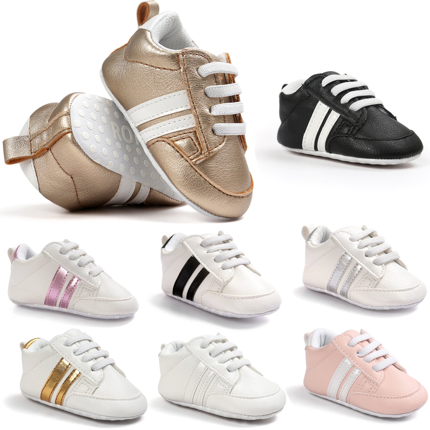 Baby PU Leather Moccasin Sneakers Soft Non-Slip Infant Shoes